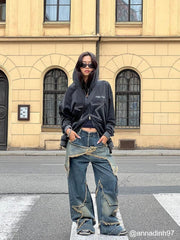 Star Washed Zip-up Hoodie