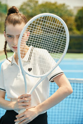 White Contrast Trim Embroidery Polo T-shirt