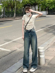 High Waisted Straight Leg Jeans
