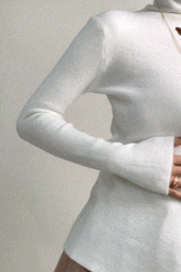 White Slim Fit Turtleneck Sweater