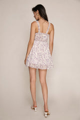 Thistle Floral Print Ruffle Strap Mini Dress