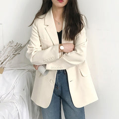 Milky White Korean Version of Casual Versatile High-end Thin Suit