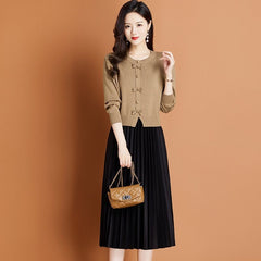 Knit Dress Two-Piece Set | Coordinated Style & Versatile Wear