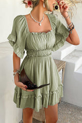 Close to Your Heart Ruffled Mini Dress - 4 Colors