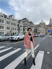 Double-breasted Casual Loose Women's Suit