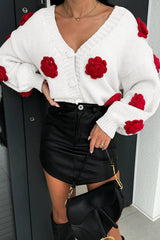Precious Look 3D Flowers Knit Cardigan Sweater - 3 Colors