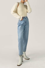 Ivory Cable Knit Shrug Cardigan & Vest Two-Piece Set