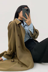 Sienna Belted Double-Breasted Trench Coat