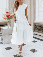 summer casual flowing short midi dress