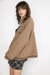 Keoni Tan Contrast Cardigan