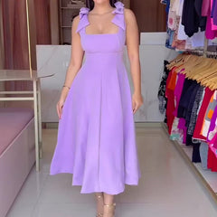 Bow backless dress mini