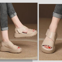 Retro Thick Sole Velcro Sandals