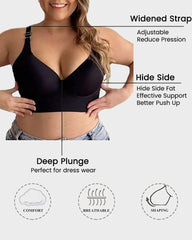 2-Pack Extra Firm High Compression Full Cup Push Up Bra - Black
