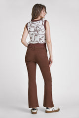 Saddle Brown Cat Print Knitted Vest