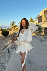 Captivate Me Layered Long Sleeve Mini Dress