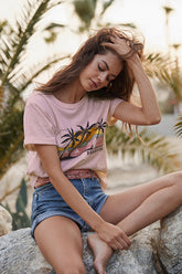 Tropical Coconut Palm Print Tee