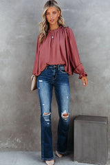 Promised Fun Ruffled Cotton Long Sleeve Top