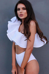 Ruffle Shoulder Separated Swimwear