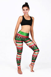 Christmas Light Print Yoga Pants