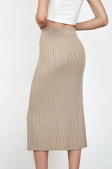 Selene Wheat Slit Hem Skirt