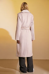 Thistle 100% Wool Notched Collar Tie Belt Coat