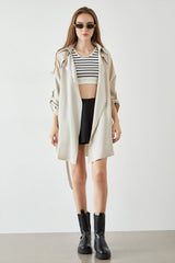 Jaida Beige Medium Sleeve Jacket