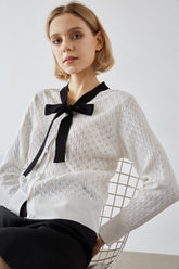 Ashtyn White Contrast Cardigan