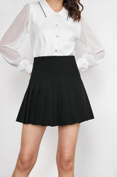 Jayven Black Pleated Skirt