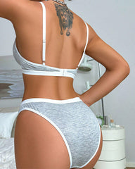 French Style Backless Bra Set