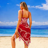 One Piece Swimsuit Set Printed Mesh Cover Up & Panties Two Piece Sets