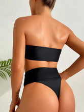 Solid Color High-Waist Triangle European And American Style Bikini Speed Dry Tight Cross-Border Swimsuit Thongs Sets