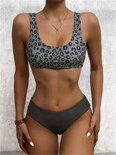 Leopard Corset Bikini Set Sleeveless Backless Two-Piece Swimwear Tight Fit Tank Top With Panties