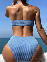 Solid Color Bikini Set Bow Accent Triangle Top & Bottom Cute Swimwear for Teenswear