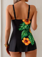 Modest Tankini Set High Neck Swim Top & Swim Panties Conservative Two Piece Swimwear Floral T-Shirts