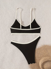 Black White Bikini Set Color Block Two Piece Swimsuit Cross-Border Two Piece Swimwears