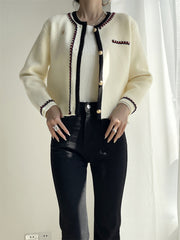 Long sleeve lady style knit cardigan coat sweater coat