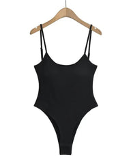 Women's Slim Fit Tummy Control Seamless Thong Shaping Ribbed One-piece Top