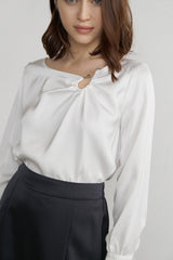 Halley White Cut-Out Blouse