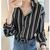 Royal Black Striped Cuff Shirt