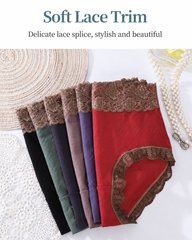 High-Waist Cotton Lace Briefs