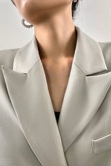 Linen Single-Breasted Peak Lapels Blazer
