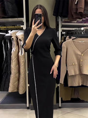 V-neck Slim Fit Temperament Dress