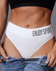 Women's Seamless Sports Fitness Letter Wide Waist Briefs