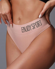 Women's Seamless Sports Fitness Letter Wide Waist Briefs