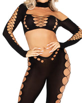Seamless Cutout Crop Top and Leggings Set