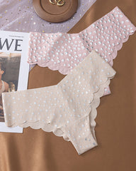 Seamless Ice Silk Heart Star Printed Panties