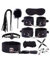 SM Plush Leather Bondage 10-Piece Set