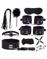 SM Plush Leather Bondage 10-Piece Set
