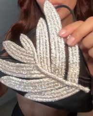 Silver Rhinestone Mesh Backless Camisole Bra