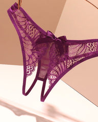 Lace Crotchless Stretch Thong